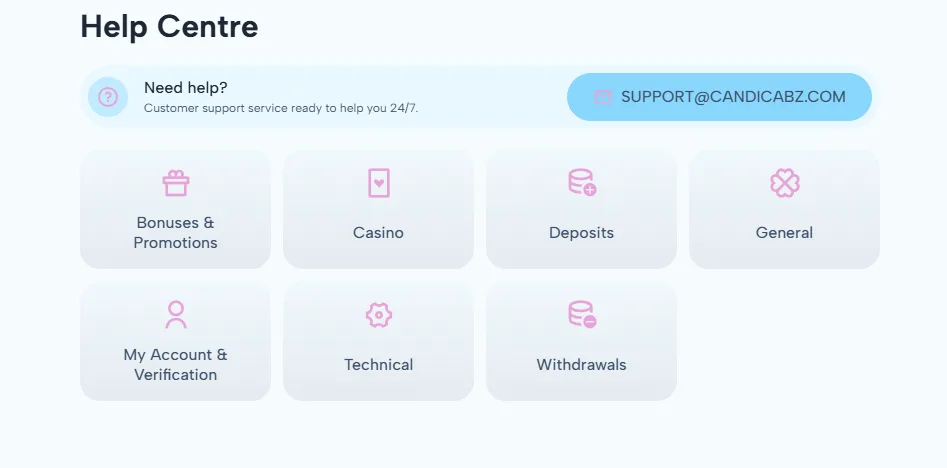 candicabz casino help cente